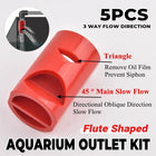 Flute Shape Aquarium Outlet Nozzles 5 Pack Red