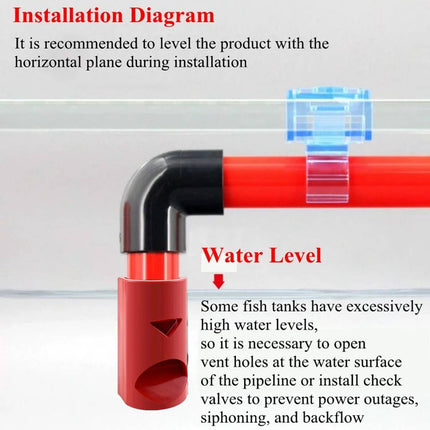 Flute Shape Aquarium Outlet Nozzles 5 Pack Red
