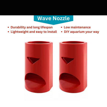 Flute Shape Aquarium Outlet Nozzles 5 Pack Red