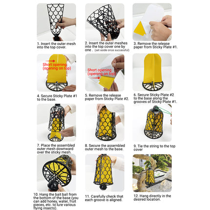 Reusable Outdoor Bell-Shaped Fruit Fly Trap Pest Control Tool Easy-Clean Use