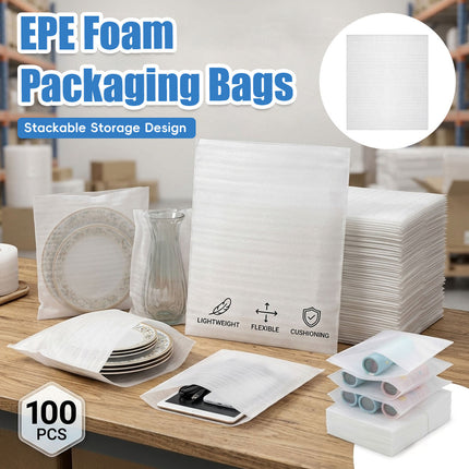 EPE Foam Packaging Bags 100 Pack 40x50cm Protective Sleeves