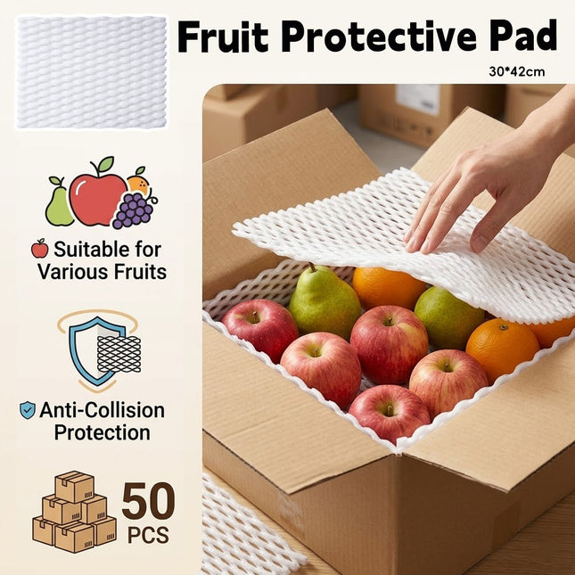 Fruit Protective Foam Mesh Pads 30 by 42 cm 50 Pack