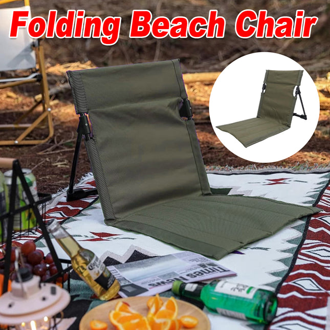 Outdoor Folding Beach Garden Lounge Chair Portable Lawn Chair with Floor Mat