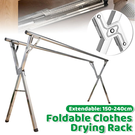 Floor Standing Folding Clothes Drying Rack for Home Use Extendable 150-240cm