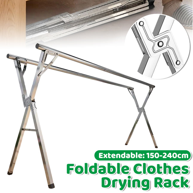 Floor Standing Folding Clothes Drying Rack for Home Use Extendable 150-240cm