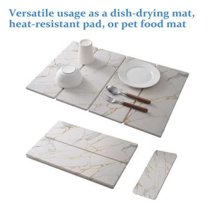 Diatomite Dish Drying Mat Foldable Kitchen Bench Absorbent Stone Sink Pad