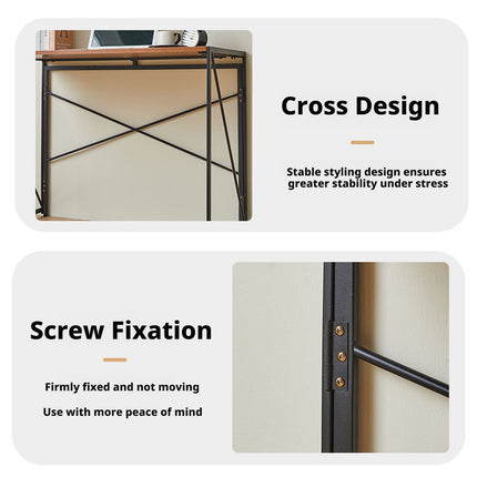 Foldable Computer Desk Portable Stable Space Saving with Non-Slip Foot Pad