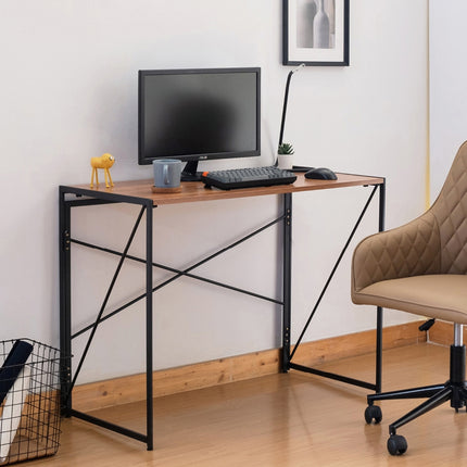 Foldable Computer Desk Portable Stable Space Saving with Non-Slip Foot Pad