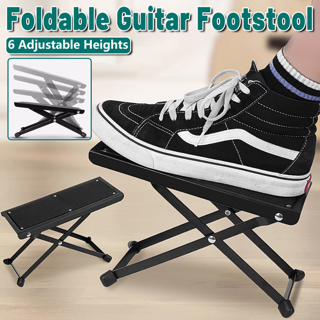 Guitar Foot Rest Pedal Adjustable 6-Position Foldable Stand Support for Players