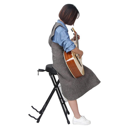 Folding Guitar Stool With Stand Suitable for Acoustic Electric Guitar Performance