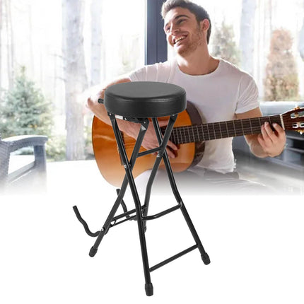 Folding Guitar Stool With Stand Suitable for Acoustic Electric Guitar Performance