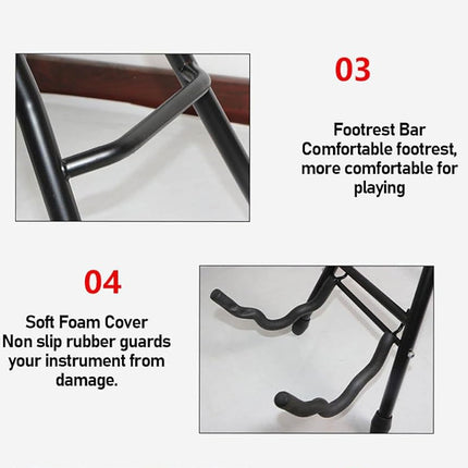 Folding Guitar Stool With Stand Suitable for Acoustic Electric Guitar Performance