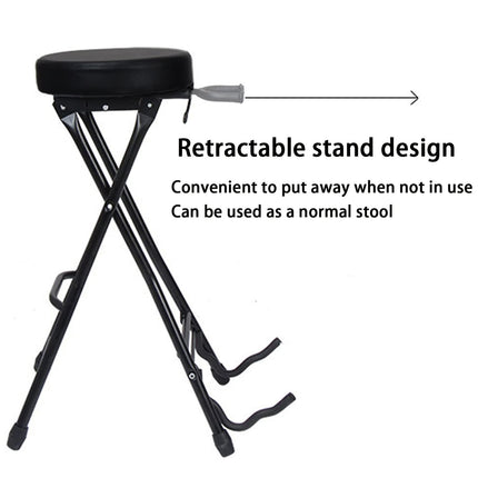 Folding Guitar Stool With Stand Suitable for Acoustic Electric Guitar Performance