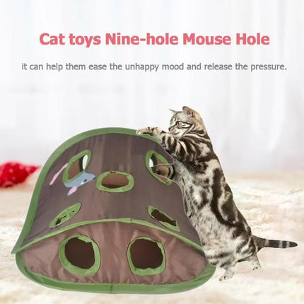 Cat Cave Collapsible Pet Bed Cat Toys Mouse Scratching Play Toy for Cats Kittens