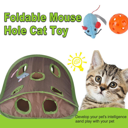 Cat Cave Collapsible Pet Bed Cat Toys Mouse Scratching Play Toy for Cats Kittens