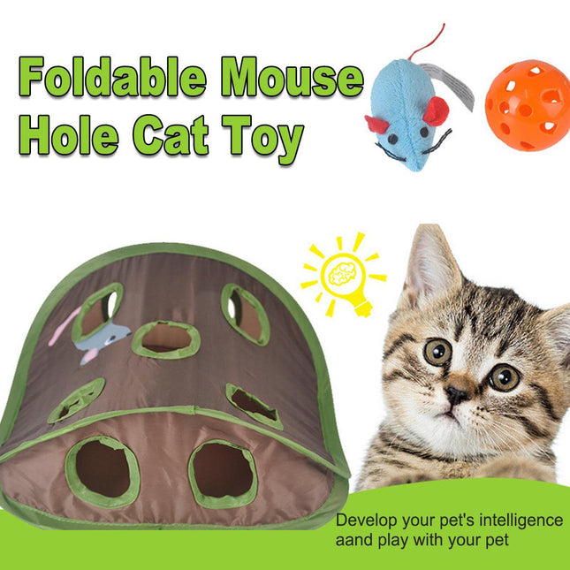Cat Cave Collapsible Pet Bed Cat Toys Mouse Scratching Play Toy for Cats Kittens