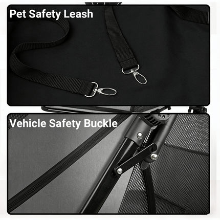Foldable Pet Stroller Dog Cat Pram Pushchair Mesh Outdoor Travel One Click Fold