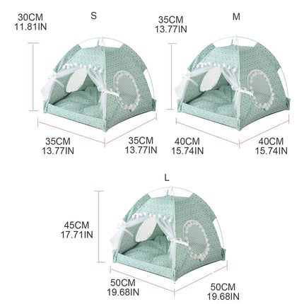 Cat Bed Dog Bed Semi Foldable Pet Tent Indoor Sleeping Nest Portable Pet House