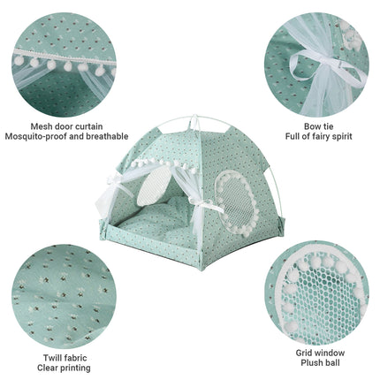 Cat Bed Dog Bed Semi Foldable Pet Tent Indoor Sleeping Nest Portable Pet House