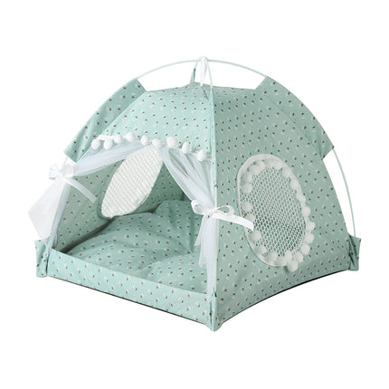 Cat Bed Dog Bed Semi Foldable Pet Tent Indoor Sleeping Nest Portable Pet House