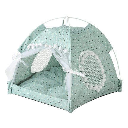 Cat Bed Dog Bed Semi Foldable Pet Tent Indoor Sleeping Nest Portable Pet House