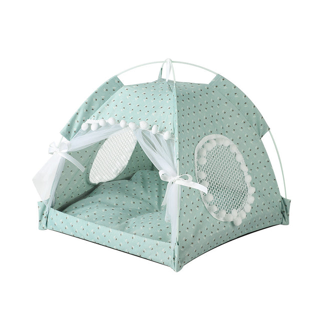 Cat Bed Dog Bed Semi Foldable Pet Tent Indoor Sleeping Nest Portable Pet House