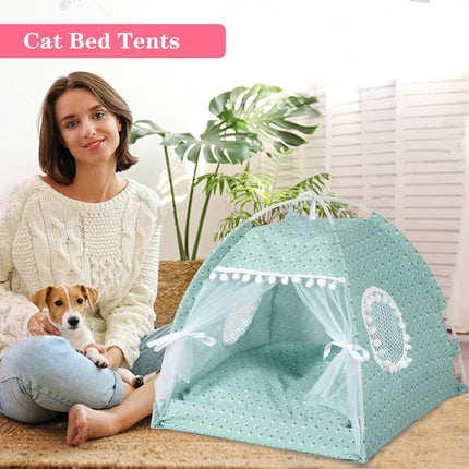 Cat Bed Dog Bed Semi Foldable Pet Tent Indoor Sleeping Nest Portable Pet House
