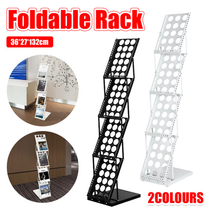 A4 Foldable Magazine File Rack Hollow-out Design Durable for Home Office School