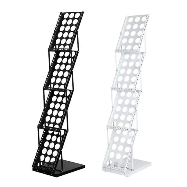 A4 Foldable Magazine File Rack Hollow-out Design Durable for Home Office School