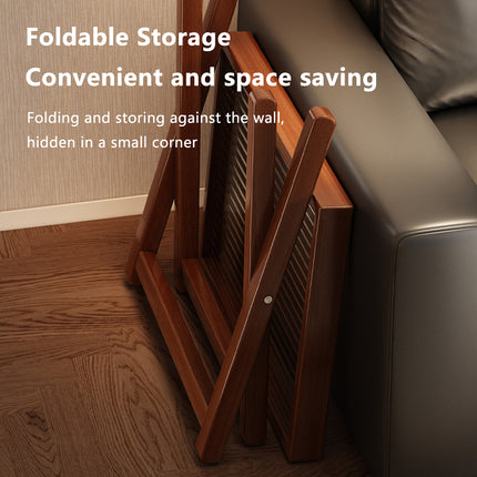 Bamboo Folding Side Table 40x30x44cm Wood or Acrylic Top for Sofa Bedroom