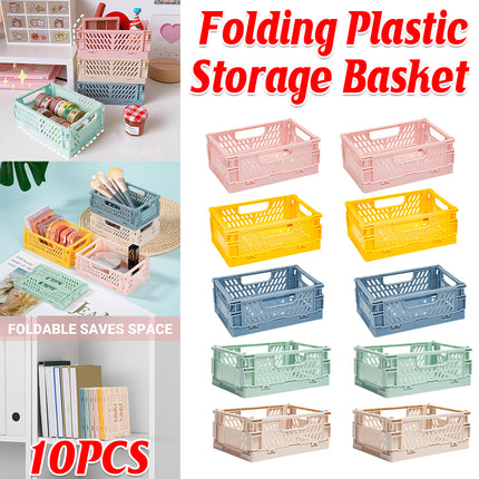 10 PCS Plastic Large Capacity Foldable Desktop Storage Box Durable Easy to Store