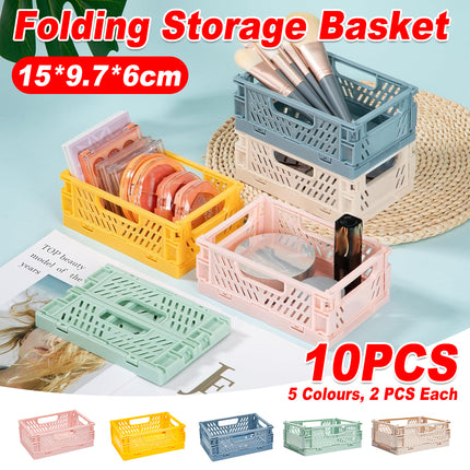 10 PCS Plastic Large Capacity Foldable Desktop Storage Box Durable Easy to Store