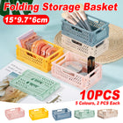 10 PCS Plastic Large Capacity Foldable Desktop Storage Box Durable Easy to Store