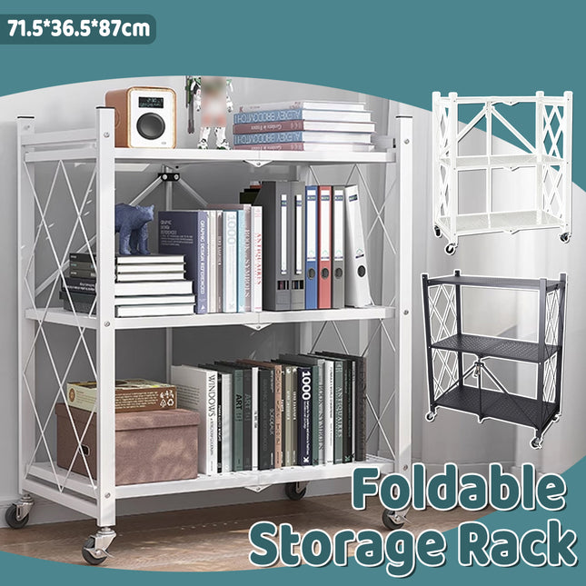 No Installation Foldable Multi Layer Storage Rack Space Saving Stable Durable