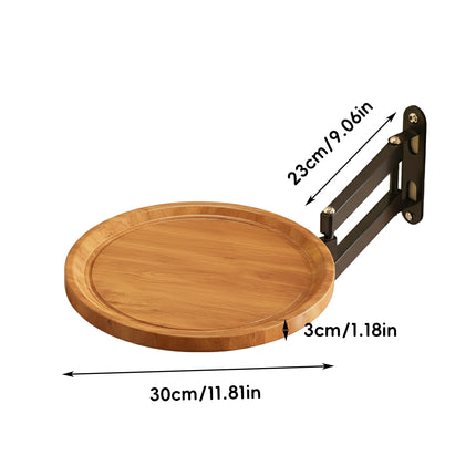 Wall-Mounted Foldable Rotating Table Durable Space Saving for Kitchen Bathroom