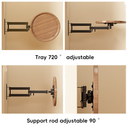 Wall-Mounted Foldable Rotating Table Durable Space Saving for Kitchen Bathroom