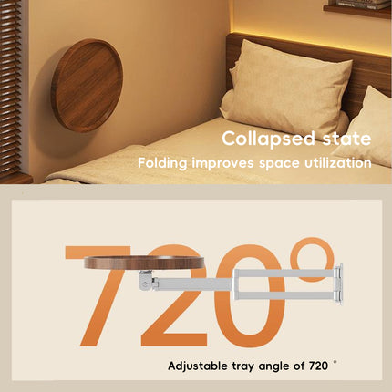 Wall-Mounted Foldable Round Table Durable Space Saving for Kitchen Bathroom Use