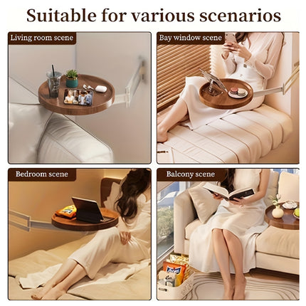 Wall-Mounted Foldable Round Table Durable Space Saving for Kitchen Bathroom Use