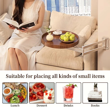 Wall-Mounted Foldable Round Table Durable Space Saving for Kitchen Bathroom Use