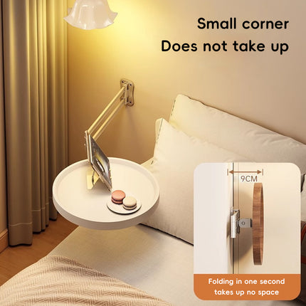Wall-Mounted Foldable Round Table Durable Space Saving for Kitchen Bathroom Use