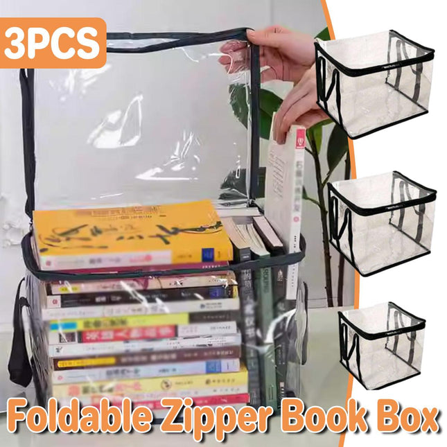3pcs Book Organizer Storage Box Transparent Large Capacity Textbook Bag School