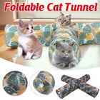 4-Channel Foldable Cat Tunnel Printed Pet Cat Runway For Kitten Chase Play Toy