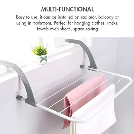 Foldable Hanging Drying Rack 2PCS Balcony Window Railing Laundry 55 x 32cm