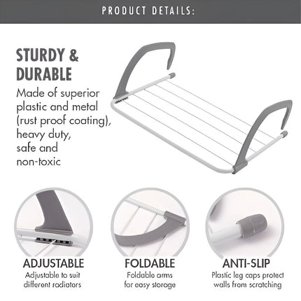 Foldable Hanging Drying Rack 2PCS Balcony Window Railing Laundry 55 x 32cm