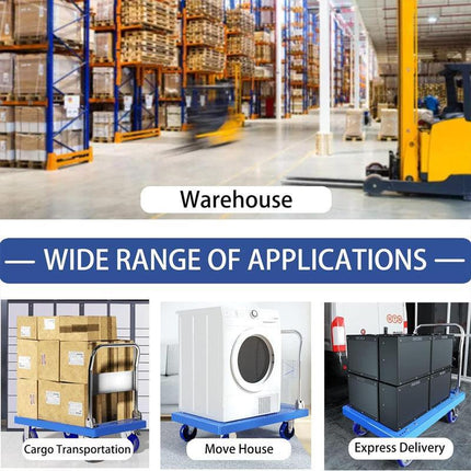 Traderight Foldable Platform Trolley Hand Truck Folding Cart Industrial 150Kg Au - Aimall