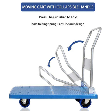 Traderight Foldable Platform Trolley Hand Truck Folding Cart Industrial 150Kg Au - Aimall
