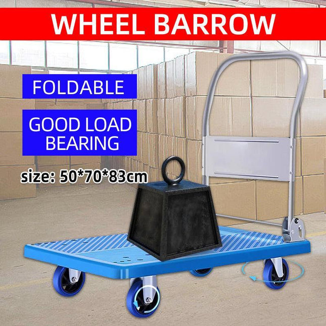 Traderight Foldable Platform Trolley Hand Truck Folding Cart Industrial 150Kg Au - Aimall