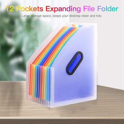 2PCS Large Capacity Multi-Layer Stand-Up Accordion File Folder Waterproof