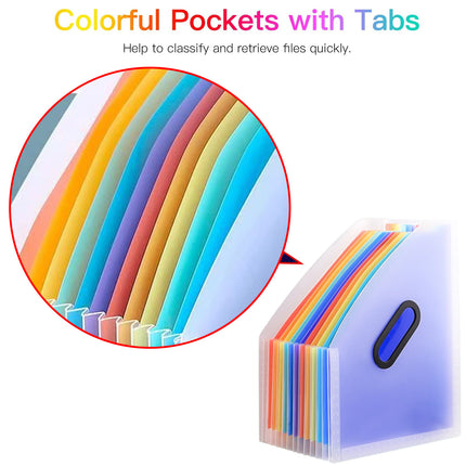 2PCS Large Capacity Multi-Layer Stand-Up Accordion File Folder Waterproof