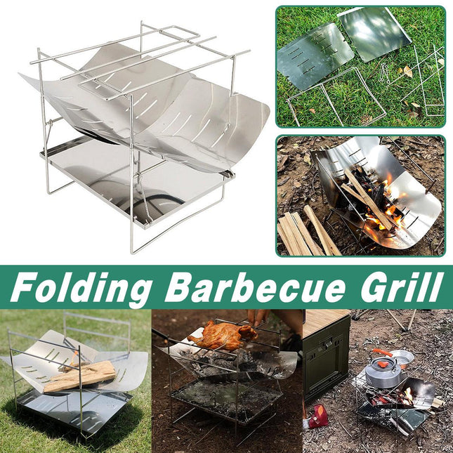Outdoor Portable Camping Bench Grill Ultra Light Detachable Fire Burning Stove